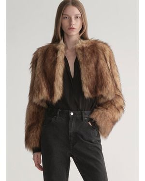 A.L.C. Gina Faux Fur Jacket - Brown