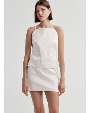 A.L.C. Reese Tie-back Satin Top - White