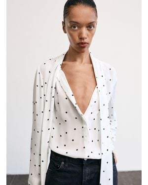 A.L.C. Viv Polka Dot Silk Top - Natural