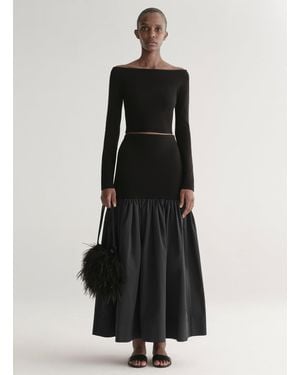 A.L.C. Cami Merino Combo Maxi Skirt - Black