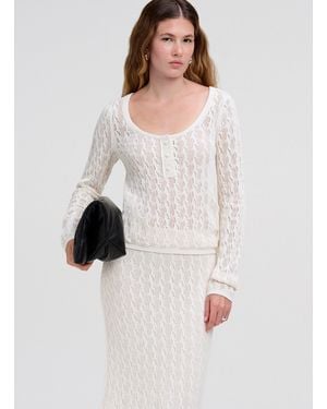 A.L.C. Estelle Silk Cotton Knit Top - White