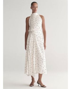 A.L.C. Simona Pleated Midi Dress - White