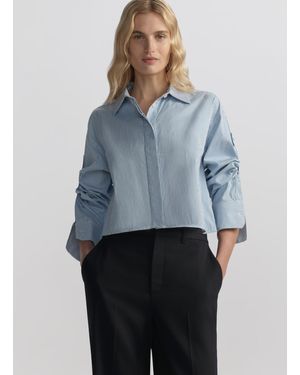 A.L.C. Maude Cropped Cotton Stripe Shirt - Blue