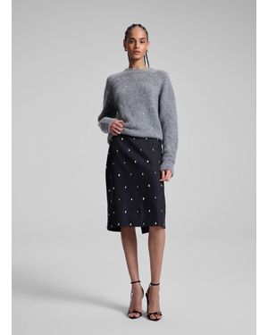 A.L.C. Opal Embellished Wool Pencil Skirt - Multicolor