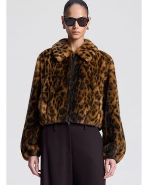 A.L.C. Esme Leopard Faux Fur Jacket - Brown