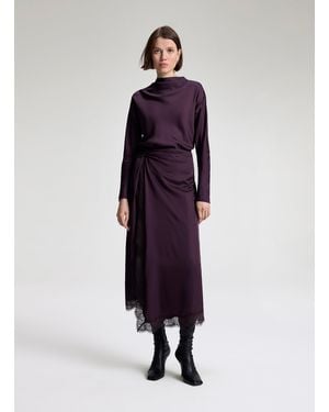 A.L.C. Bella Satin And Lace Midi Skirt - Purple