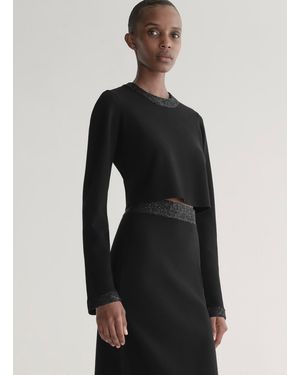 A.L.C. Marley Sequin Compact Knit Top - Black