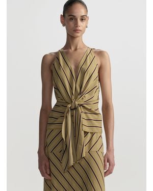 A.L.C. Elle Tie Front Striped Top - Green
