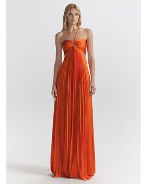 A.L.C. Moira Satin Pleated Maxi Dress - Red