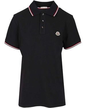 Moncler Cotton Polo Shirt - Black