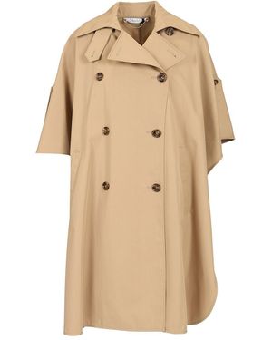 Max Mara Long Double-breasted Cape - Natural