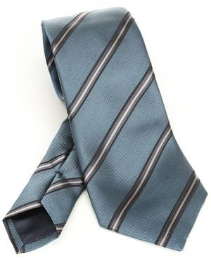 Giorgio Armani Silk And Cotton Tie - Blue