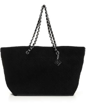 Tory Burch "ella Chain" Tote Bag - Black