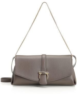Ferragamo Shoulder Bag With Front Flap - Grey