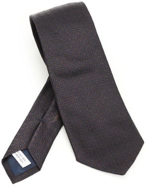 Ferragamo Gancini Graphic Jacquard Tie - Gray