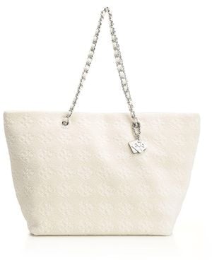 Tory Burch "ella Chain" Tote Bag - Natural