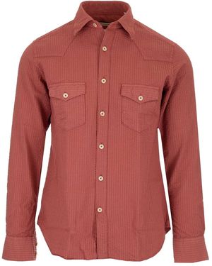 Al Duca d'Aosta Red Seersucker Cotton Shirt