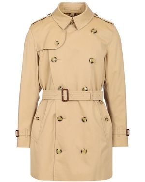 Burberry "the Kensington" Short Trench - Natural