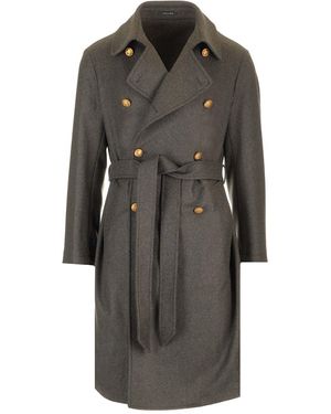 Al Duca d'Aosta Double-breasted Military Coat - Grey