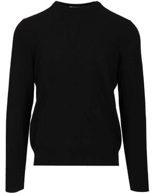 McQueen Crew Neck Wool Sweater - Black