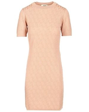 Fendi Ff Cotton Dress - Pink