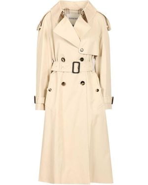 Burberry 'fitzrovia' Longline Trench Coat - Natural