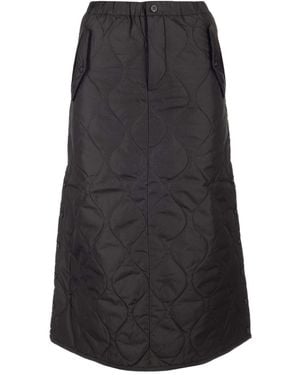 Taion Quilted A-line Skirt - Black