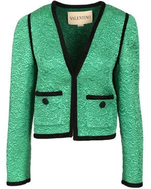 Valentino Garavani Après L'hiver Floral Matelasse Jacket - Green