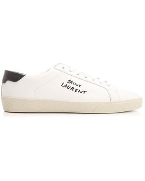 Saint Laurent Sneakers Court Sl/06 Optic White In Leather - Natural