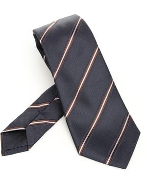 Giorgio Armani Silk And Cotton Tie - Blue