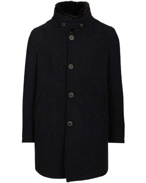 Al Duca d'Aosta Coat With Faux Fur - Blue