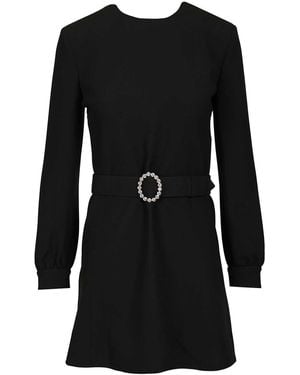 Saint Laurent Mini Dress In Sable - Black