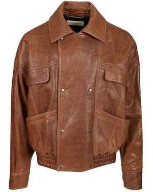 Saint Laurent Leather Jacket - Brown
