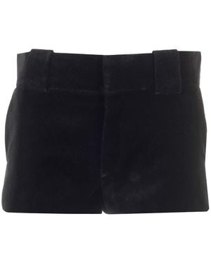 Chloé Tailored Velvet Mini Shorts Pants - Blue