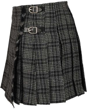 DURAZZI MILANO Wool Kilt Skirt - Black
