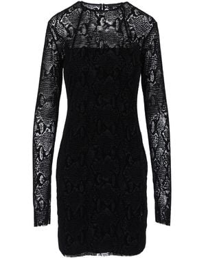 Givenchy Mini Dress With Tulle Pattern Dresses - Black