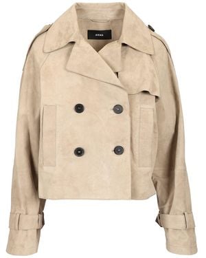 Arma "sia" Cropped Trench Coat - Natural