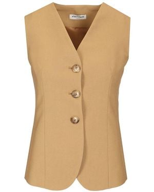 Al Duca d'Aosta 3-button Twill Vest - Natural