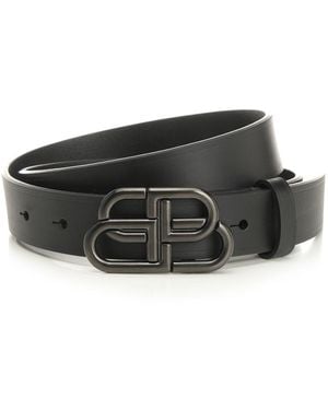 Balenciaga Slim Bb Belt - Black