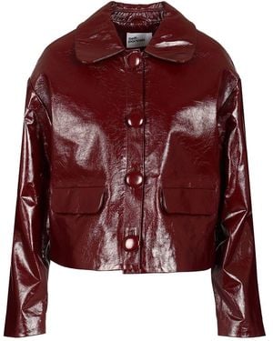 Self-Portrait Patent Leather Jacket - Red