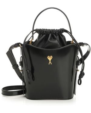 Ami Paris Paris Paris Mini Bucket Bag - Black