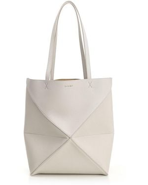 Loewe Medium "puzzle Fold" Tote Bag - White