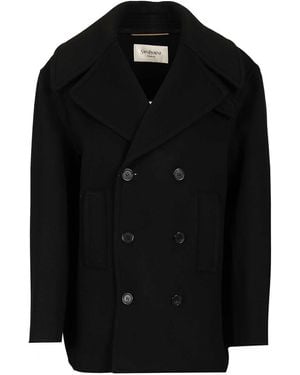 Saint Laurent Double-breasted Pea Coat - Black