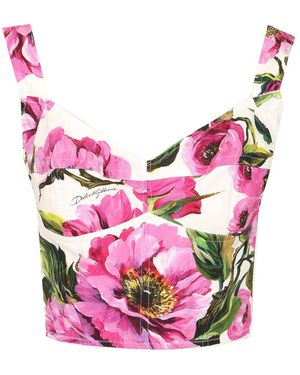 Dolce & Gabbana Peonies Tops - Pink