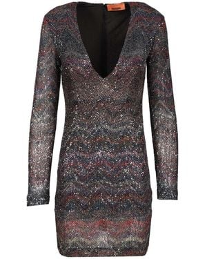Missoni V-neck Mini Dress - Black