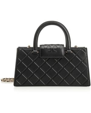 Tory Burch "fleming East-west" Shopping Bag - Black