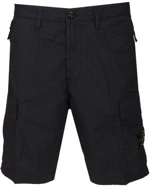 Stone Island Cargo Bermuda Shorts - Black