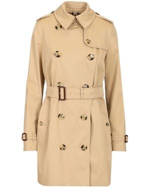 Burberry "heritage Kensington" Trench Coat - Natural