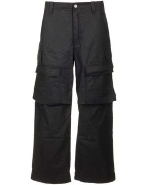 Purple Baggy Fit Cargo Pants - Grey