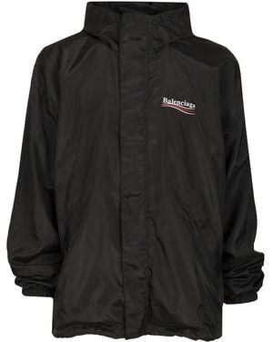 Balenciaga Waterproof Jacket With Hood - Black